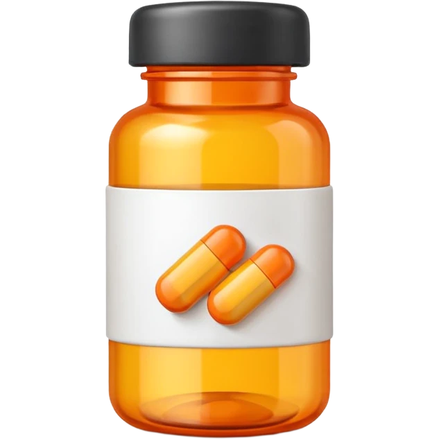 prescription pills bottle plastic yellow orange emoji