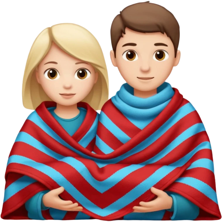 Boy and girl selling blanket emoji