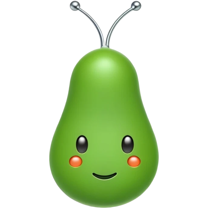 green pea in the style of reddit logo snoo with antenna emoji