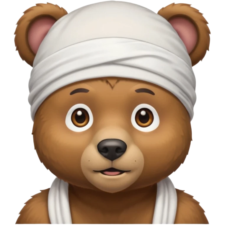 Сделай лицо медведя в белой дюраге emoji