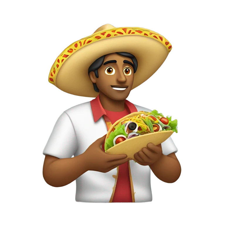 Indian eating a taco￼ emoji