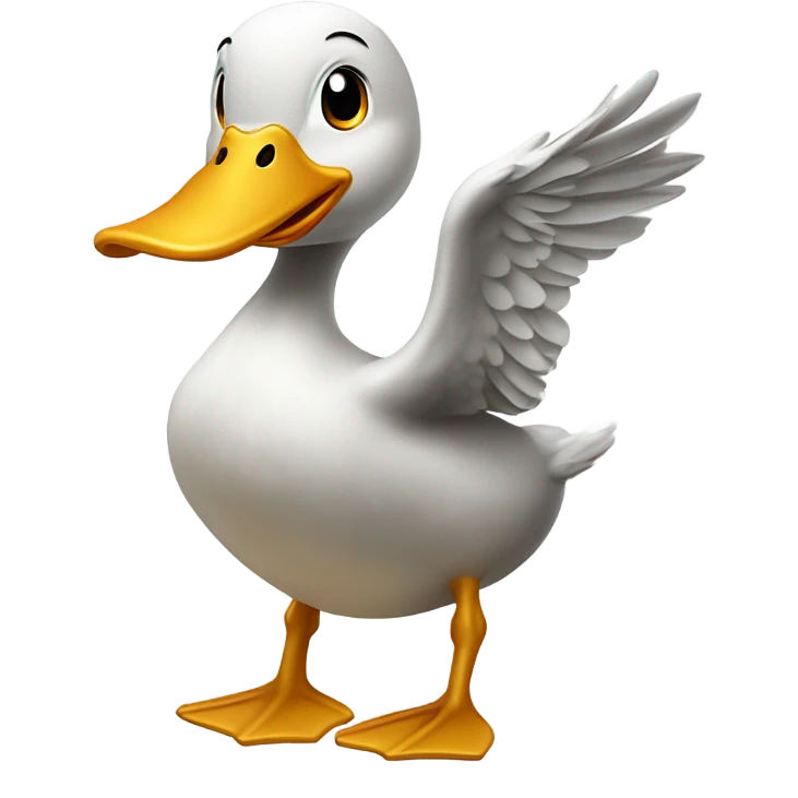 Duck being extremely happy emoji