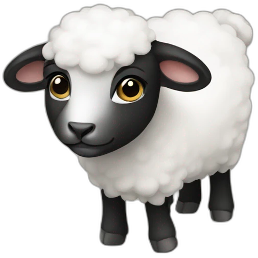 a black lamb with white face emoji