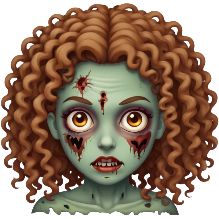 Mulher cacheada zombie emoji