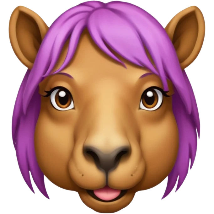 camel face with colored hair emoji