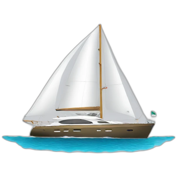 yacht with Jeddah calendar logo on it emoji