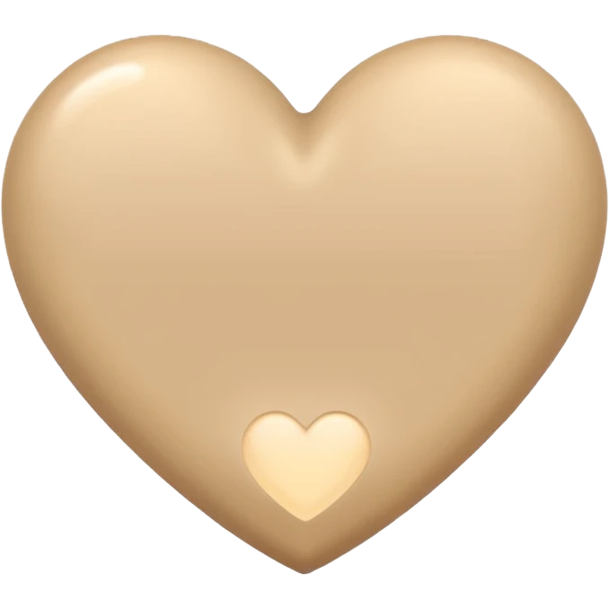beige heart, minimal, rounded emoji