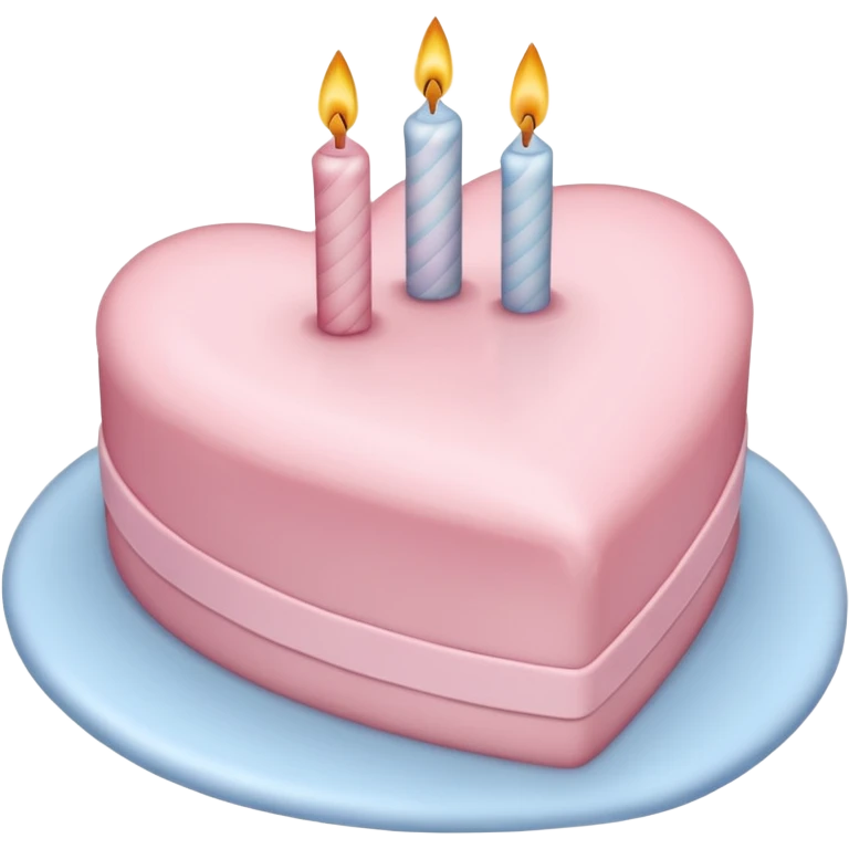 Light Pink heart birthday cake emoji