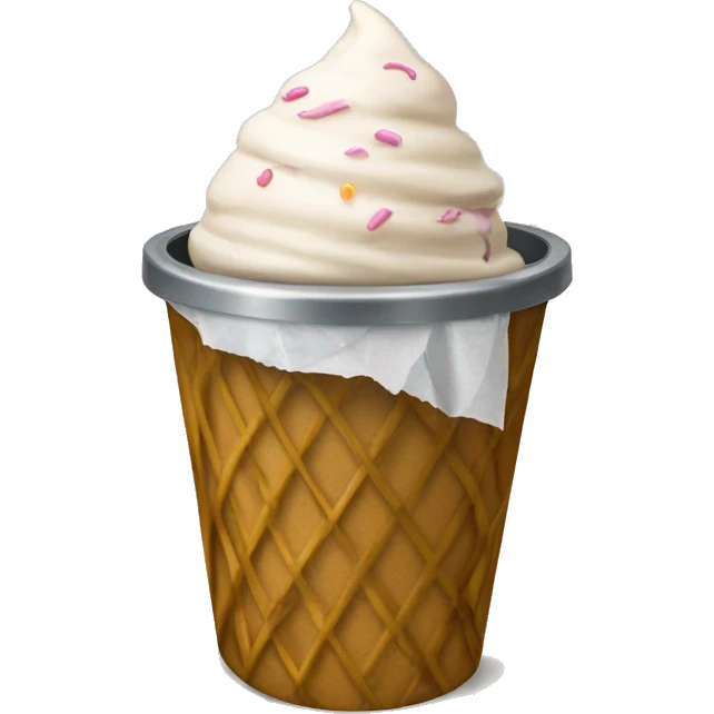 ice cream cone in a trash can emoji