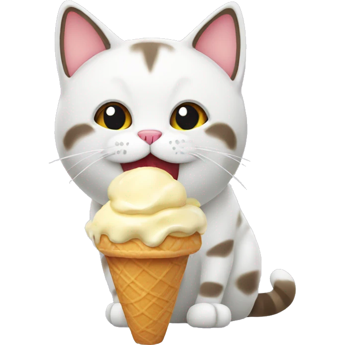 Cat eating ice cream emoji