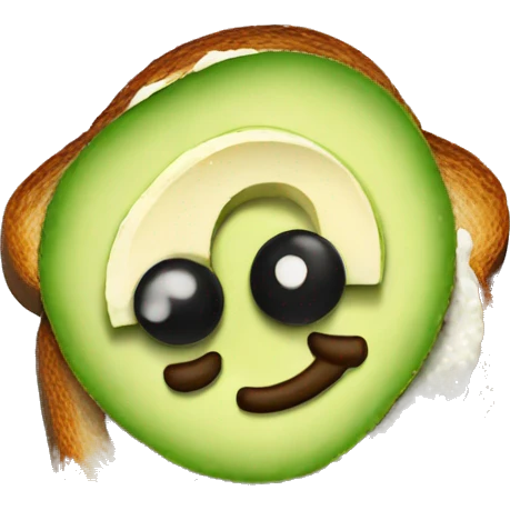 Avocado toast with salt pepper on top emoji