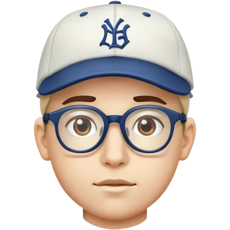 boy with glasses and baseball cap emoji