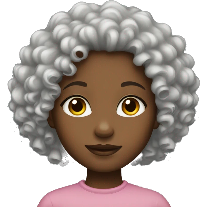 Black natural curly girl emoji