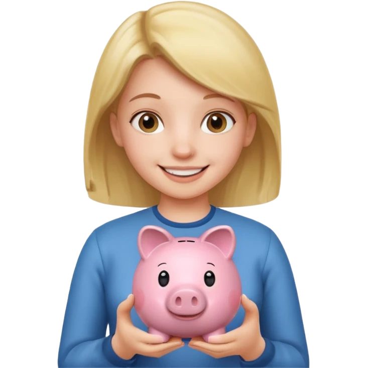 girl holding piggy emoji