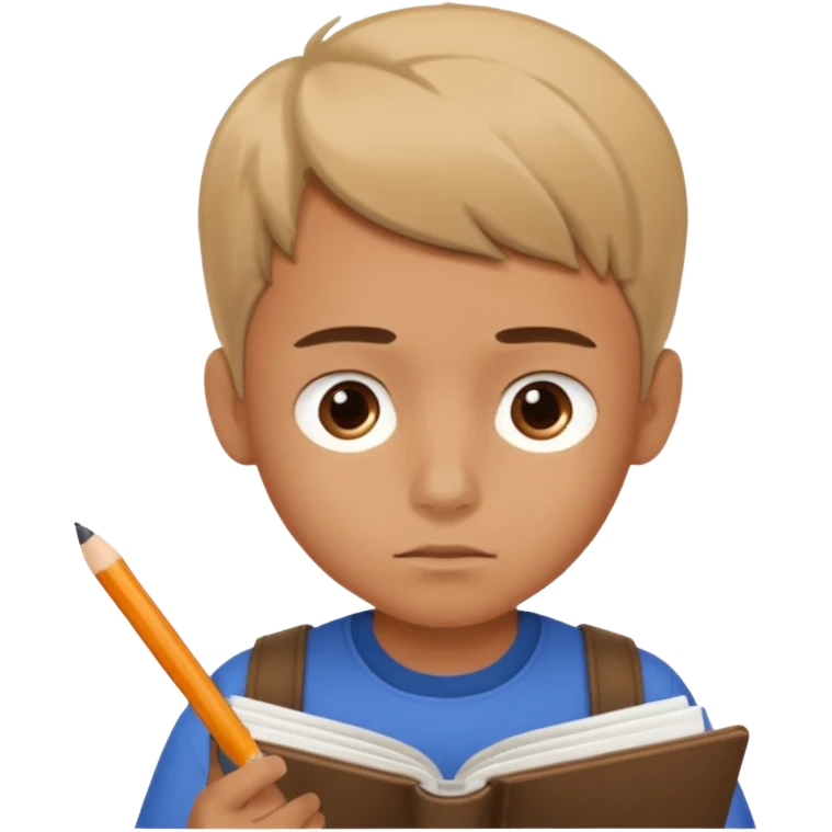 boy writing in a notebook emoji