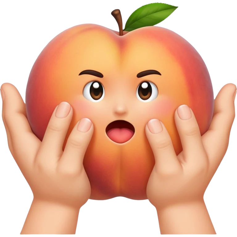 make a peach being slapped with 2 hands emoji