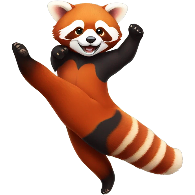 Red panda doing gymnastics emoji
