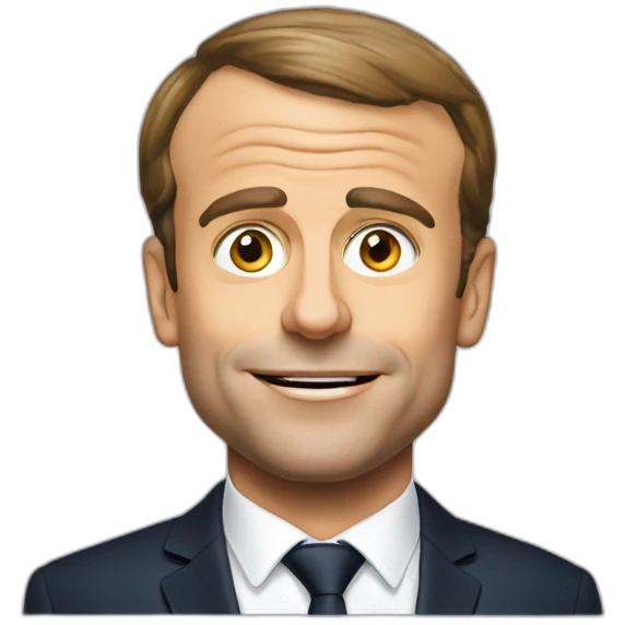 Emmanuel Macron avec un hamburger emoji