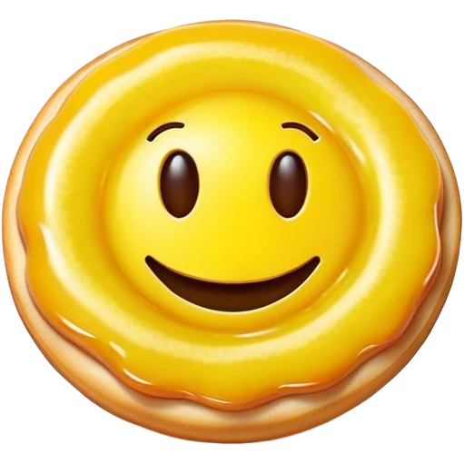 Radioactive jelly donut with smiley face emoji