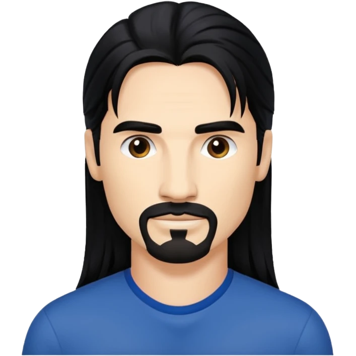 Kevin Richardson with long black hair emoji
