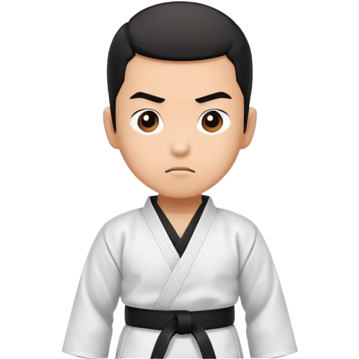 karate person wearing a black belt emoji