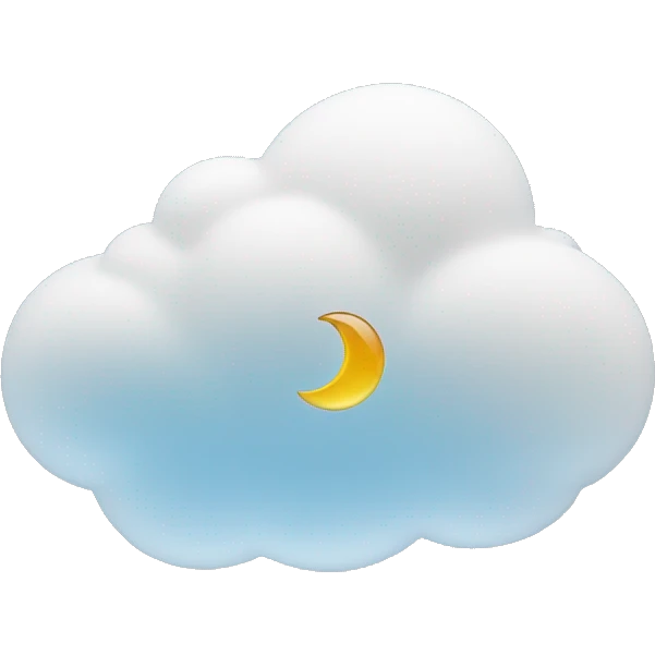 A cloud with moon behind it emoji