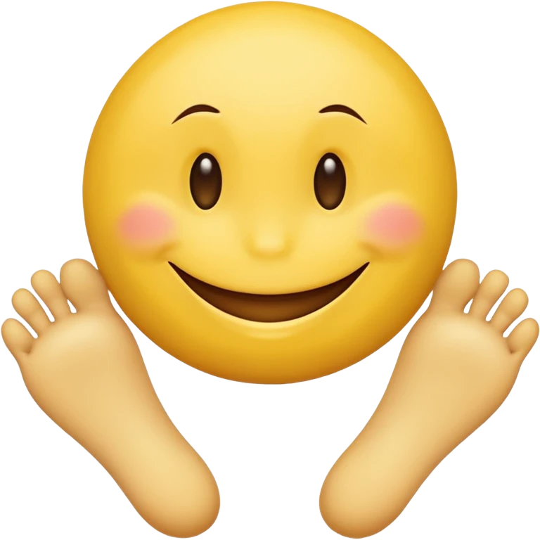 A smiley face between two legs looking forward emoji