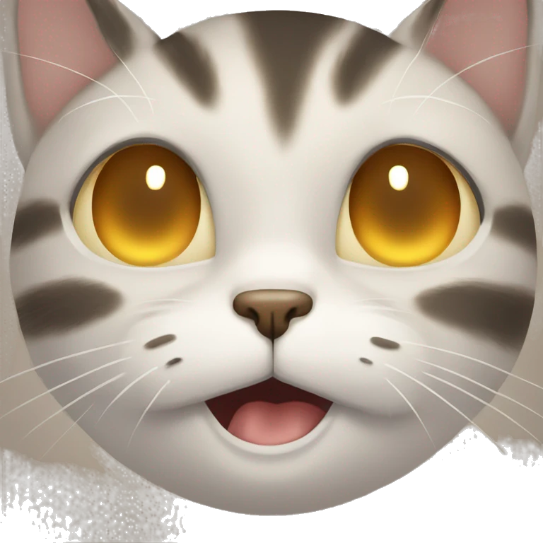 Cat crying with funny face emoji