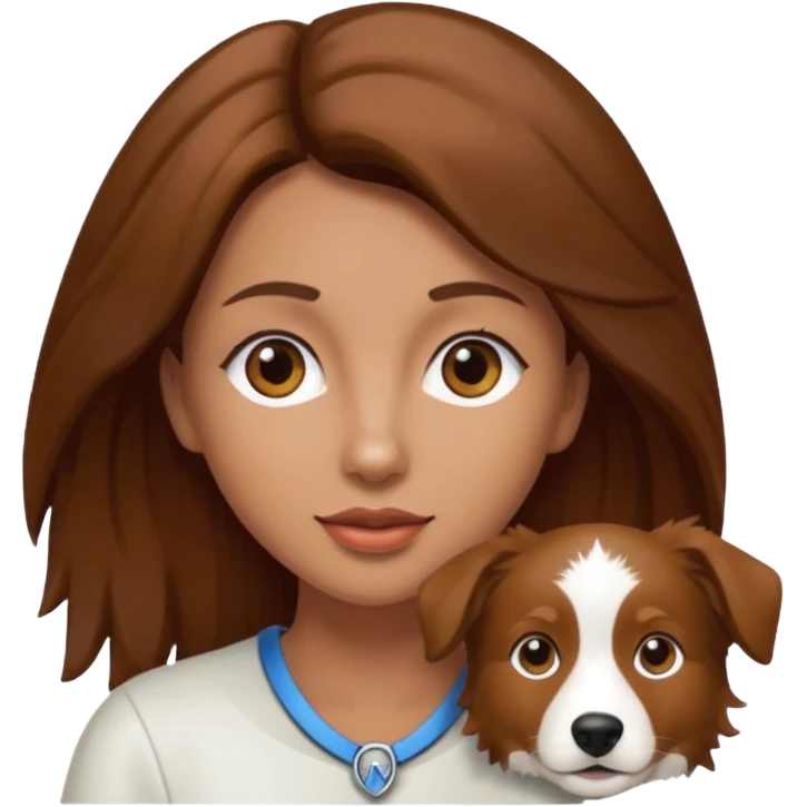 woman with border collie brown and white emoji