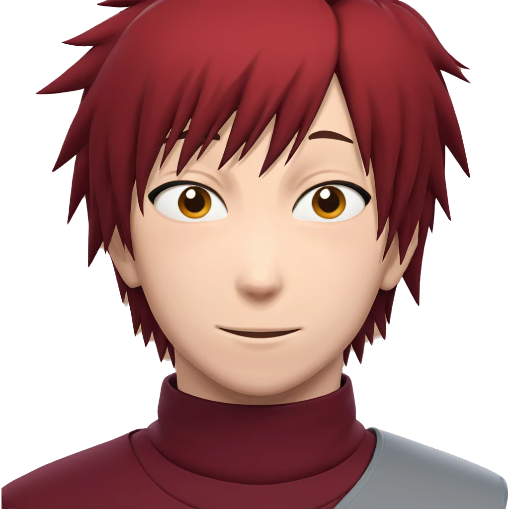 smiling red-haired ninja boy emoji