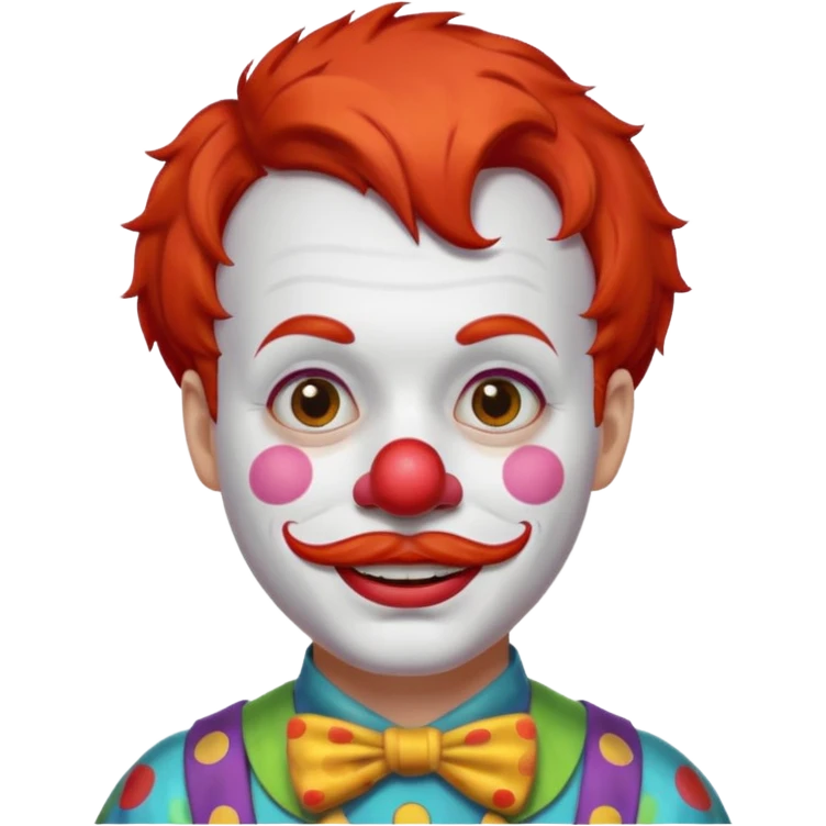 Clown short hair & mustache  emoji