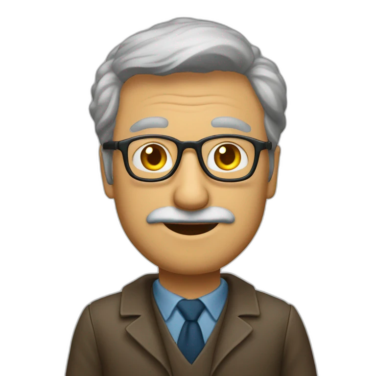 hombre profesor castaño gafas mediana edad emoji