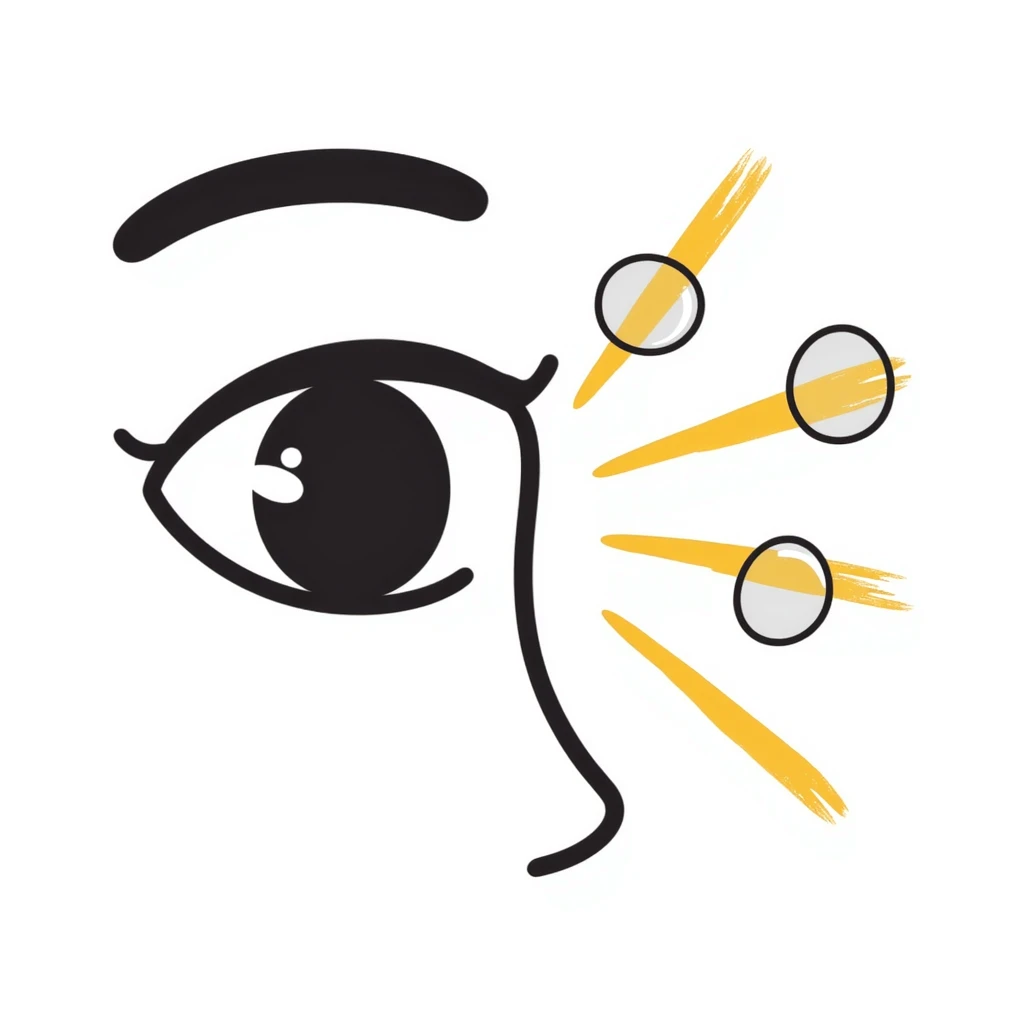 An ethereal eye emitting a golden ray that touches skin cells, showing renewal and regeneration, vitamin A retinol concept emoji
