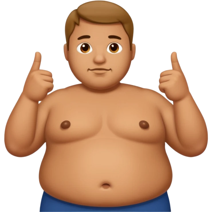 a guy with fat belly but his arms are small emoji