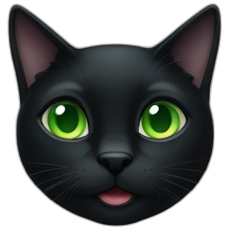 Black cat with green eyes emoji