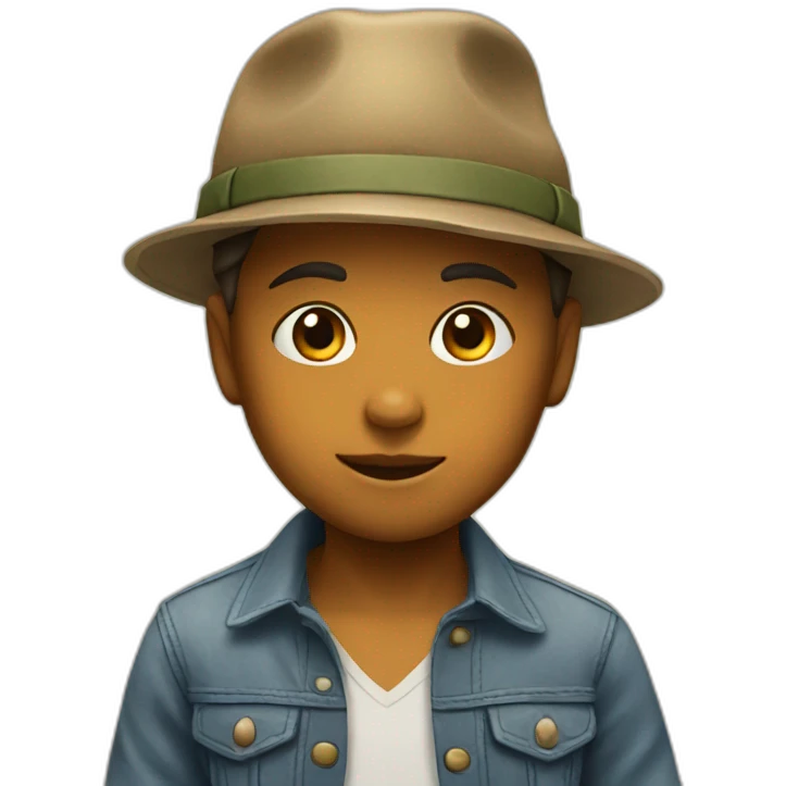 Child with cool hat emoji