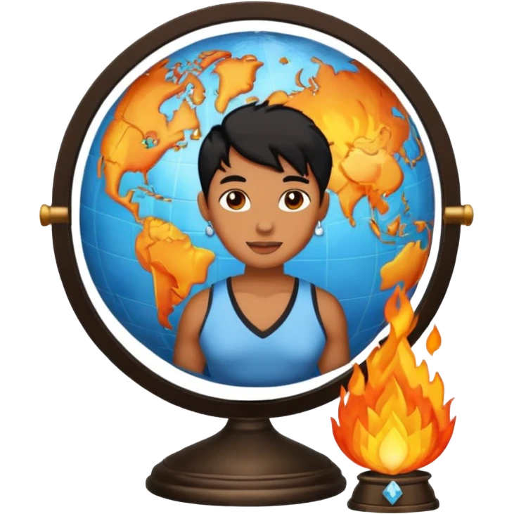 Combine these to make 1. 📓🌎💎🫥🔥⚖️ emoji