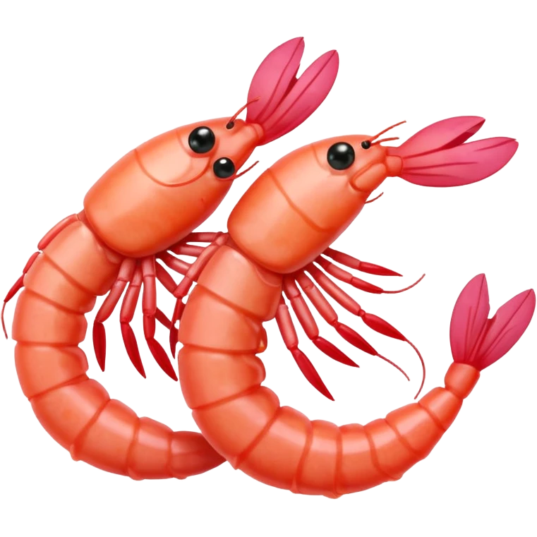Shrimp with hearts emoji