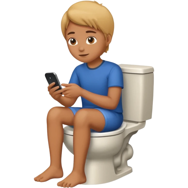 Looking at phone on toilet emoji
