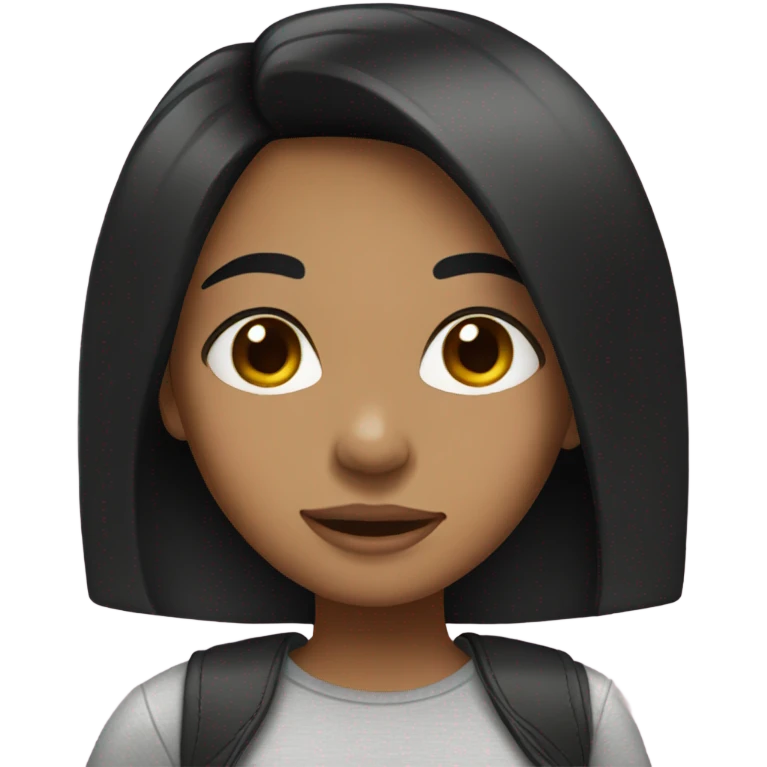 Black straight hair girl emoji