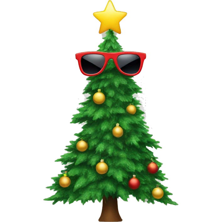 christmas tree with sunglasses emoji