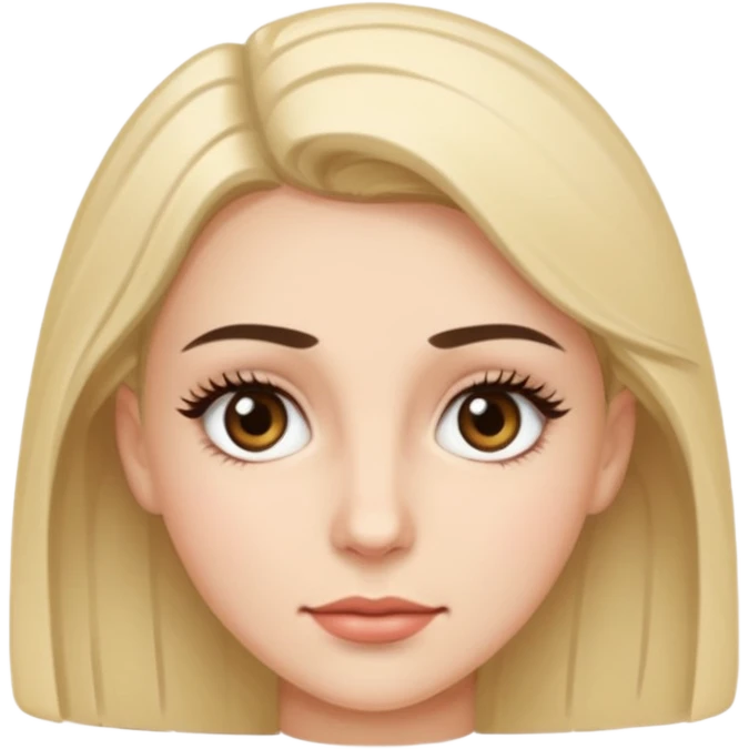 woman with short eyelashes, neutral expression emoji