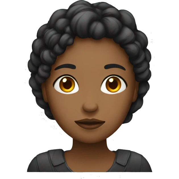 mujer pelo negro triste emoji