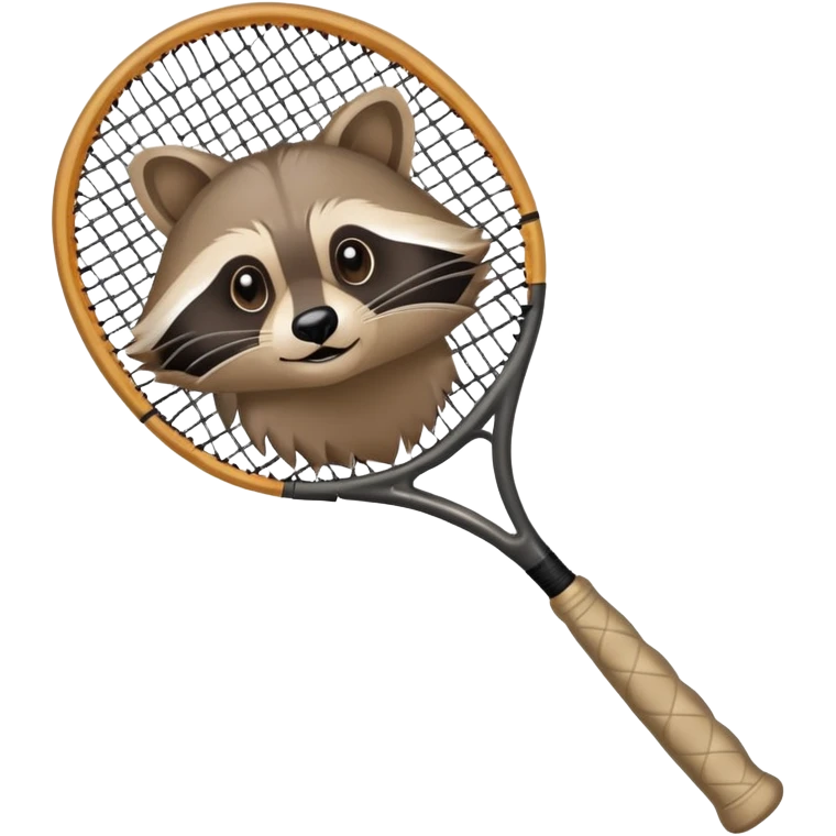 raccoon paw gripping a tennis racket emoji