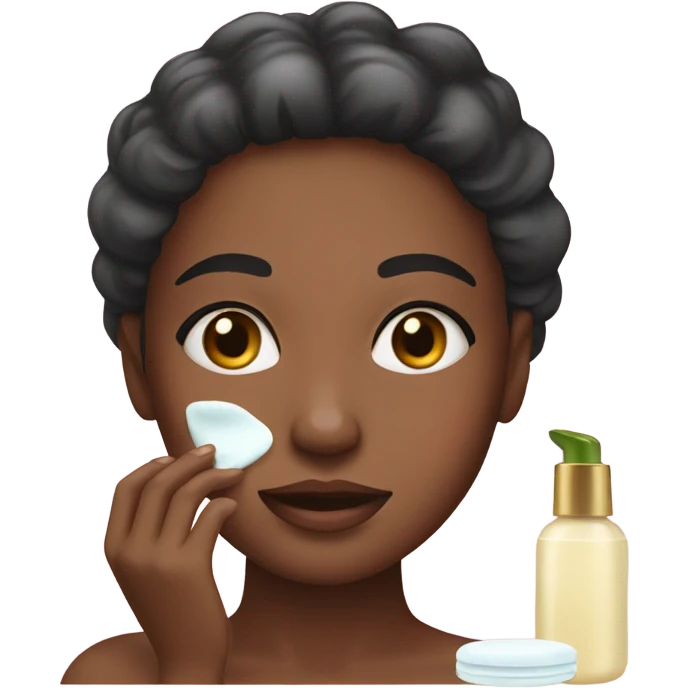 Girl wearing skin care emoji