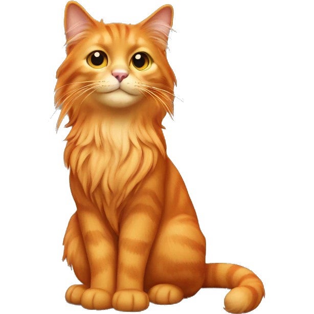 Long hair orange cat  emoji