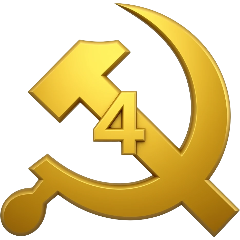Die 4. Internationale also Hammer und Sichel mit einer 4 zwischendurch emoji