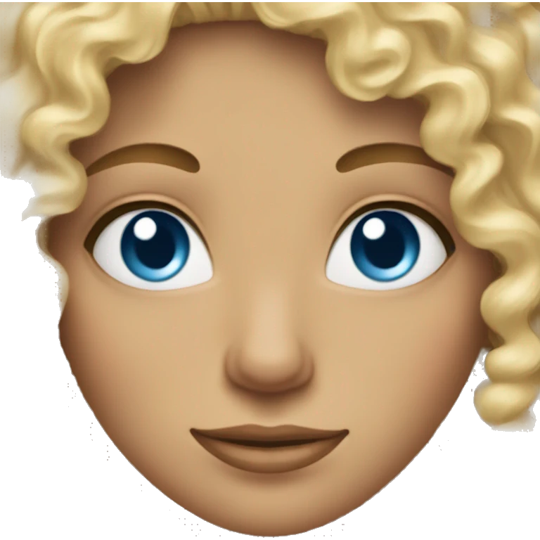 blond and brown rootcurly and blue eyed curly hair emoji
