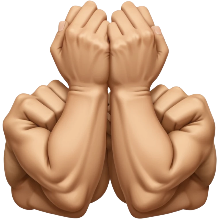 Left and Right fist from the top Perspektive with the Arms crossed over at the wrists  emoji