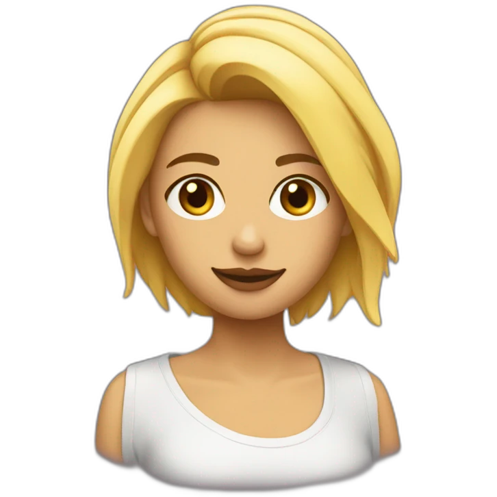 Chica pelo rubia corto emoji